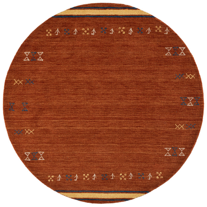 Himalaya Hand Loomed Wool Geometric Indoor Rug, 6'-0" x 6'-0" Round