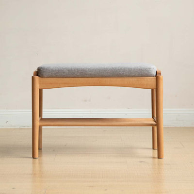 Natural Solid Wood Shoe Bench