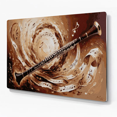 Music Bassoon Brown Metal Wall Art
