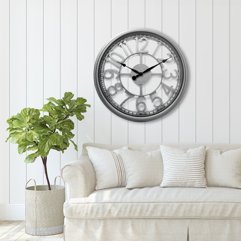 Horloge murale 20 po Westclox® avec boîtier argenté