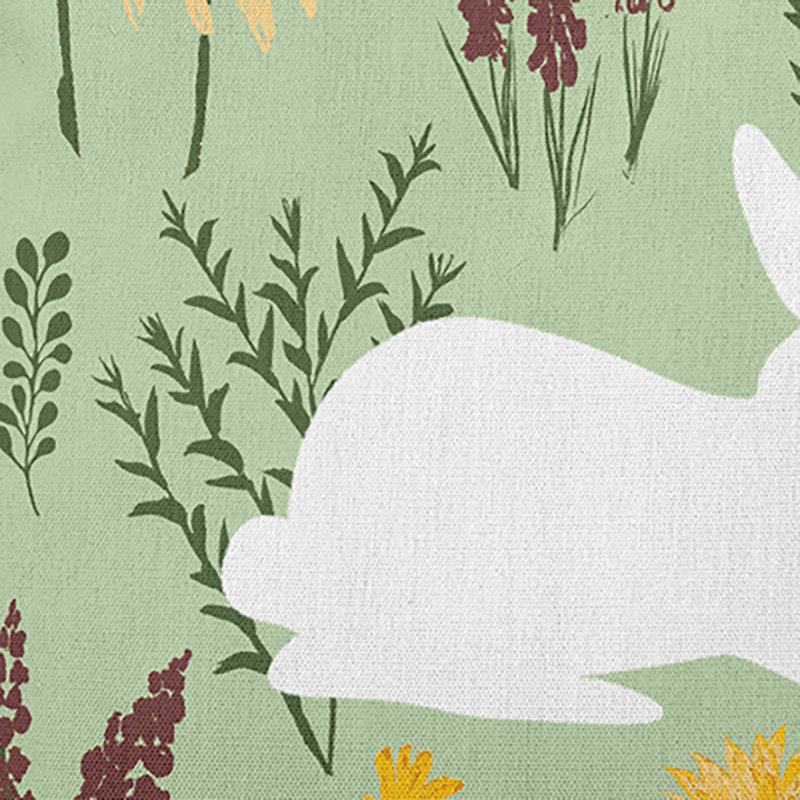 Coussin Spring Meadow Bunny, Vert clair, 20 po x 20 po