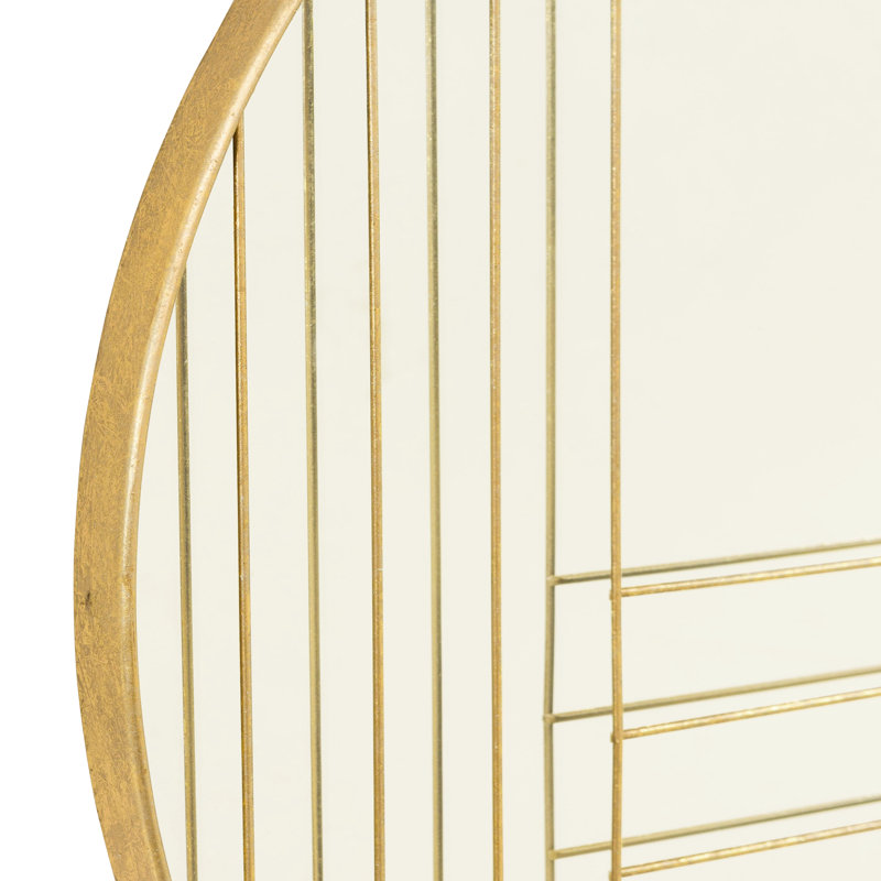 Damis Round Metal Modern Abstract Wall Mirror