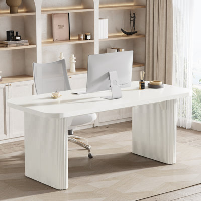 Girace 62.99'' W Modern Simple Executive Computer Desk with Engineered Wood Top and Legs