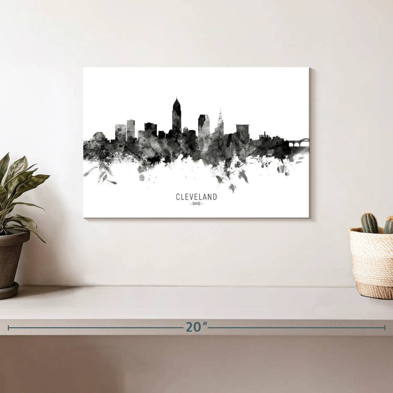 Skyline de Sirci Cleveland, Ohio III, H 8 po x l 12 po