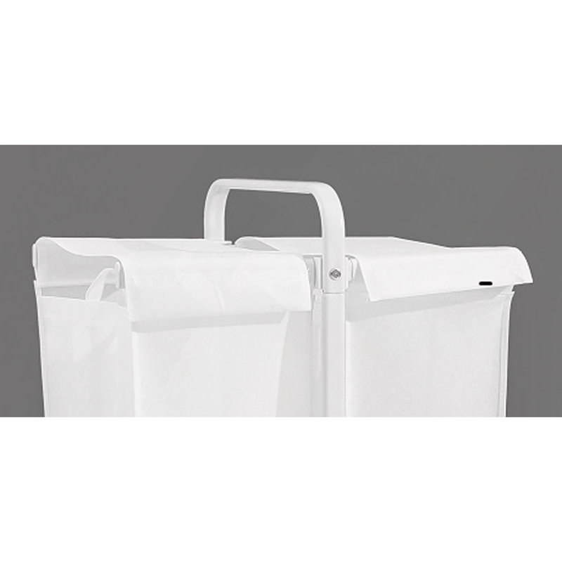 2-Tier Laundry Hamper 110L Large Oxford Clothes Basket Sorter With, Lid And Sorting Cards For Clothes & Toys Storage, White