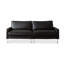 Canapé modulaire noir en cuir véritable-410936523