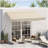 Outsunny 12' x 8' Retractable Awning Patio Awnings Sun Shade Shelter with Manual Crank Handle, 280g/m² UV & Water-Resistant Fabric and Aluminum Frame for Deck, Balcony, Yard, Cream White