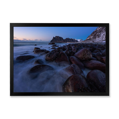 Coucher de soleil sur une plage scandinave - peinture sur toile