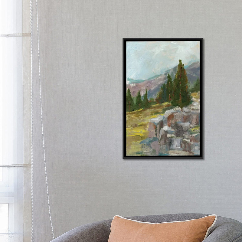 «Rocky Hillside II», reproduction sur toile, H 26 po x l 18 po x P 1,5 po, Toile avec cadre noir, Pas de tapis