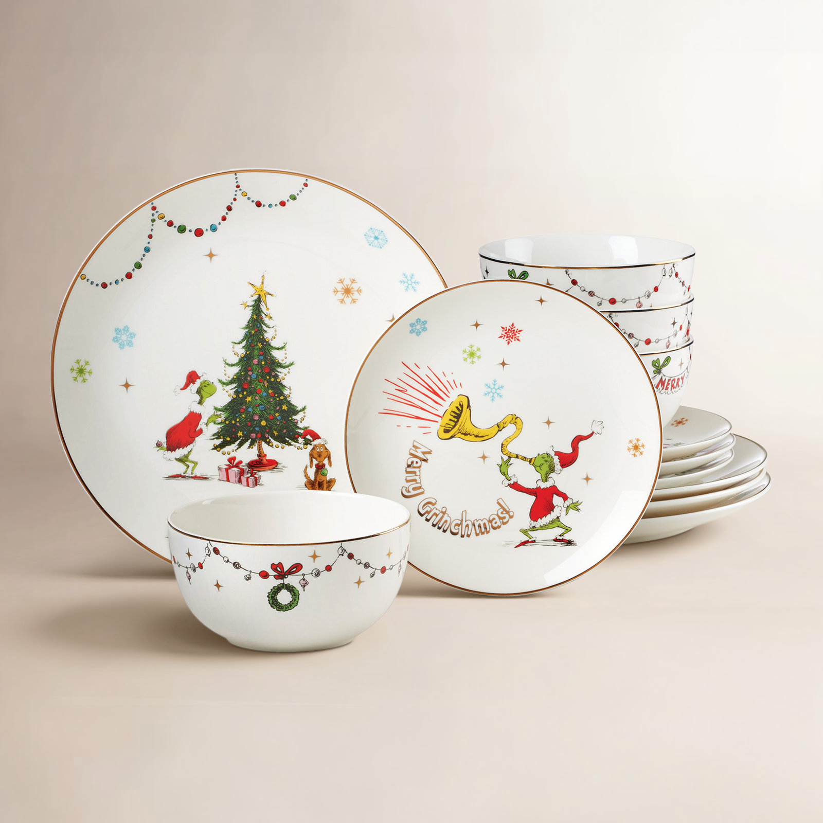 Merry Grinchmas Porcelain Dinnerware Set