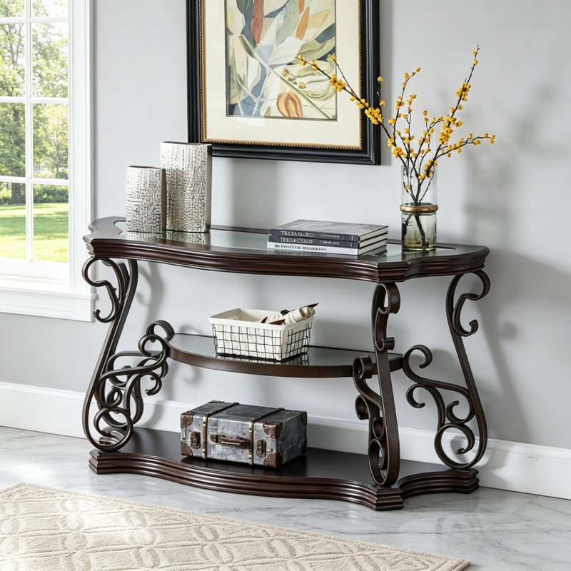 Sofa Table With Glass Table Top