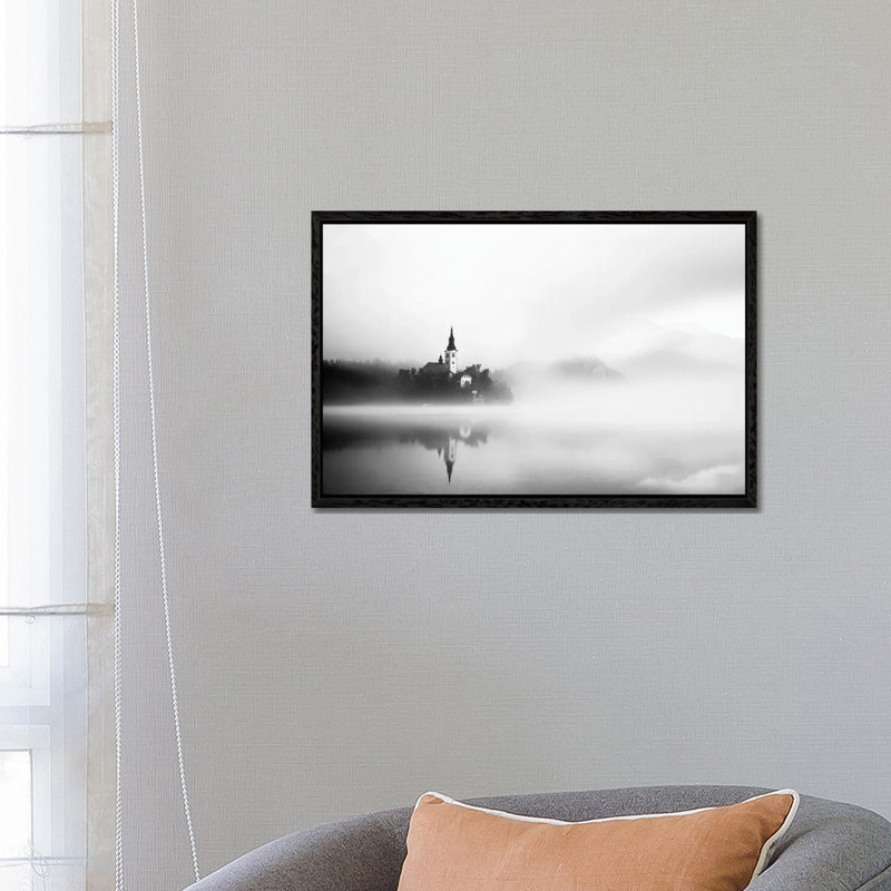 Sunrise At Lake Bled by Lubos Balazovic - Floater Frame Print on Canvas