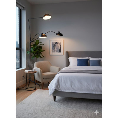 Lampe sur pied à bras articulé noir 1 lumière Kettler