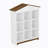 House-Shaped Storage Rack With Nine Storage Compartments, Three-Layer Storage Shelf With Colorblock Design-1715150692