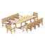 10 Seats 11 Pcs Grade-A Teak Wood Dining Set: 94" Double Extension Mas Rectangle Trestle Leg  Table And 10 Devon Armless Chairs #11DV2100-1608995928-1608995879