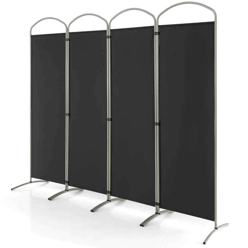 Cloison pliante Caleshia, 4, H 74 po x l 87 po x P 20 po, Noir