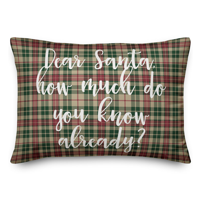  Coussin Dear Santa in Tartan