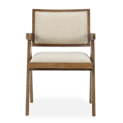 Dolton Upholstered Solid Wood Arm Chair