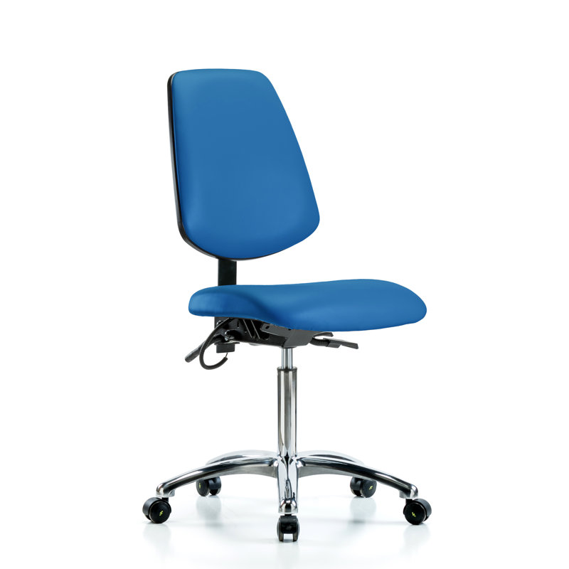 Damian Task Chair, Blue, Casters, Not Included