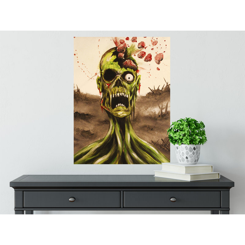 Zombie par Ed Capeau - reproduction d'art, H 32 po x l 24 po x P 1,5 po, Toile tendue, Pas de tapis