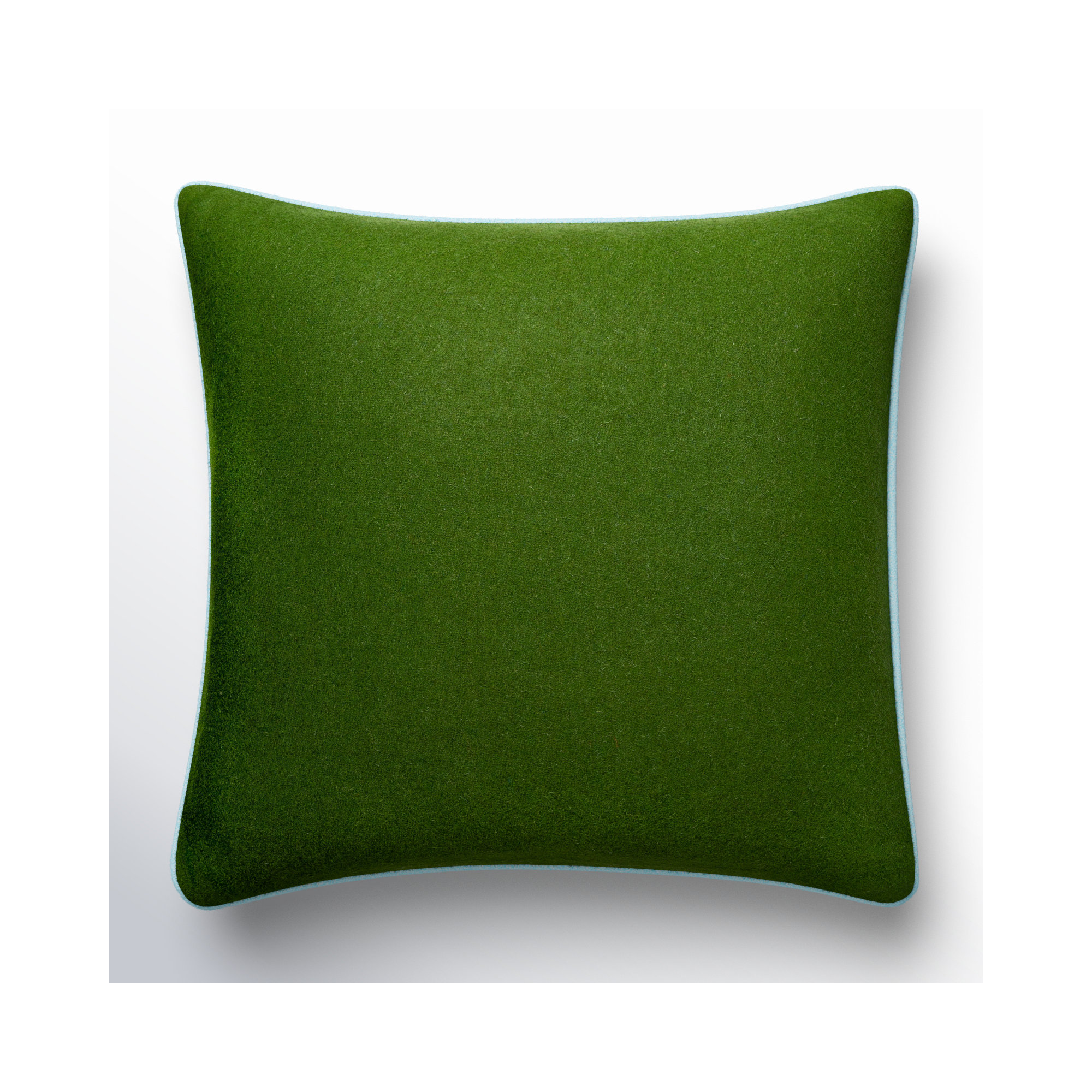 Lombard Wool Throw Pillow, Grass Green/Denim, Pillow Cover Only - No Insert, 20" x 20"