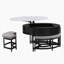 Modern Round Lift-Top Coffee Table with Storage & 3 Ottoman-37548587