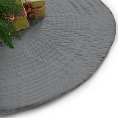 Circular Cotton Quilted Christmas Tree Skirt-54" Diameter