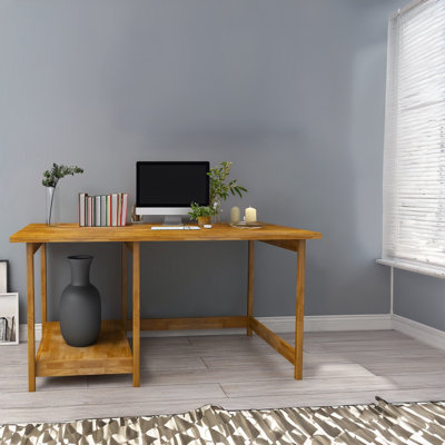Milik Solid Wood Computer Desk