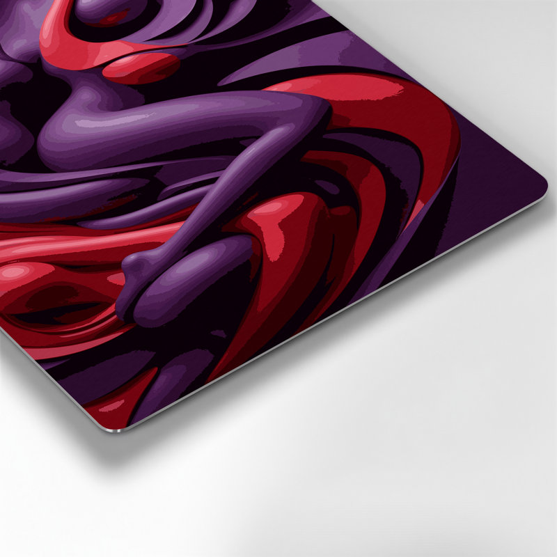 Art mural abstrait en métal violet 74, H 11 po x l 14 po