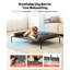 Lit pour chien surélevé pour animaux de taille moyenne et grande - Lit de bébé portatif avec coussin TG gris, débit d'air en filet respirant, supporte plusieurs chiens de taille variable, roulement extensible, assemblage rapide, matériau en acier
