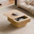 31.5" Square Solid Wood Coffee Table with Hidden Storage Sopace-1202760617