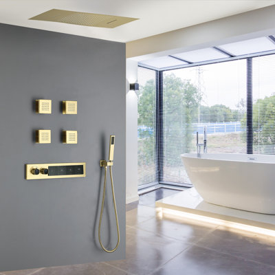 4 systèmes de douche thermostatiques fonctionnels avec boutons-poussoirs
