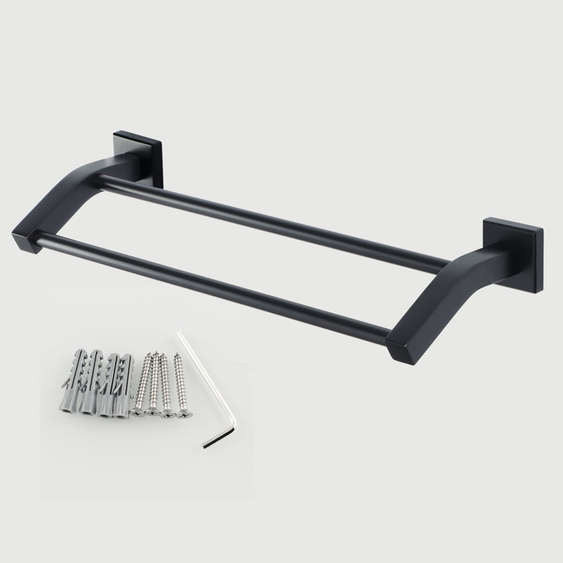 Renay 42.5cm 2 Wall Towel Bar, Black