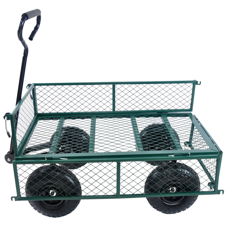Les chariots de chariot de jardin facilitent le transport du bois de chauffage, Vert