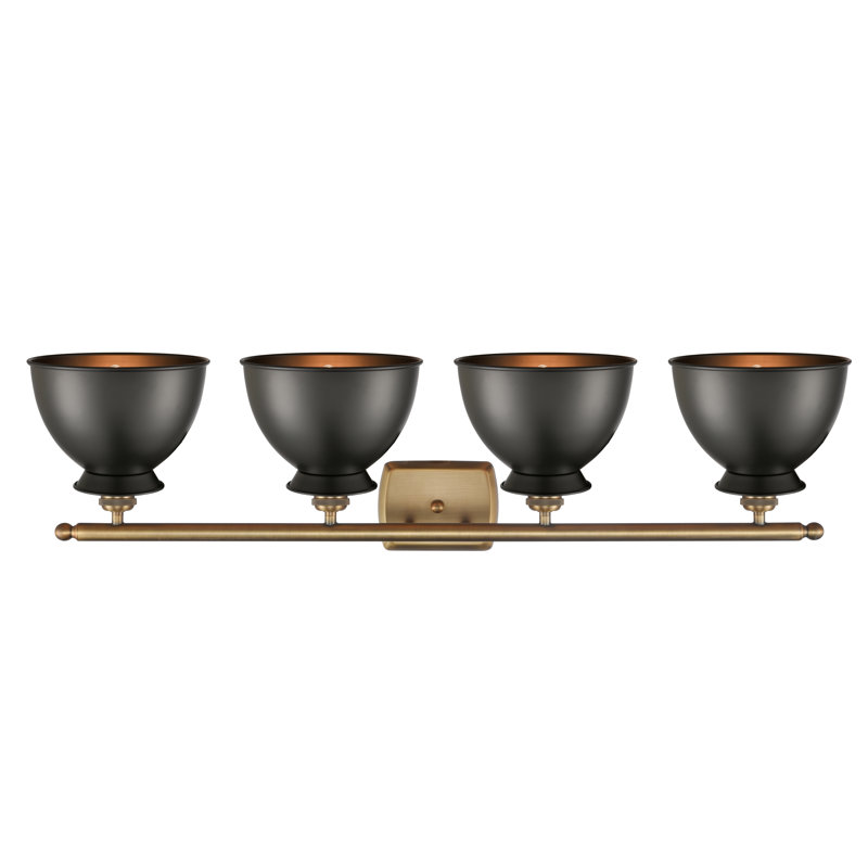Éclairage pour meuble-lavabo à intensité variable à 4 lumières Arev, Ampoule incandescente 60 watts rétro, Noir mat