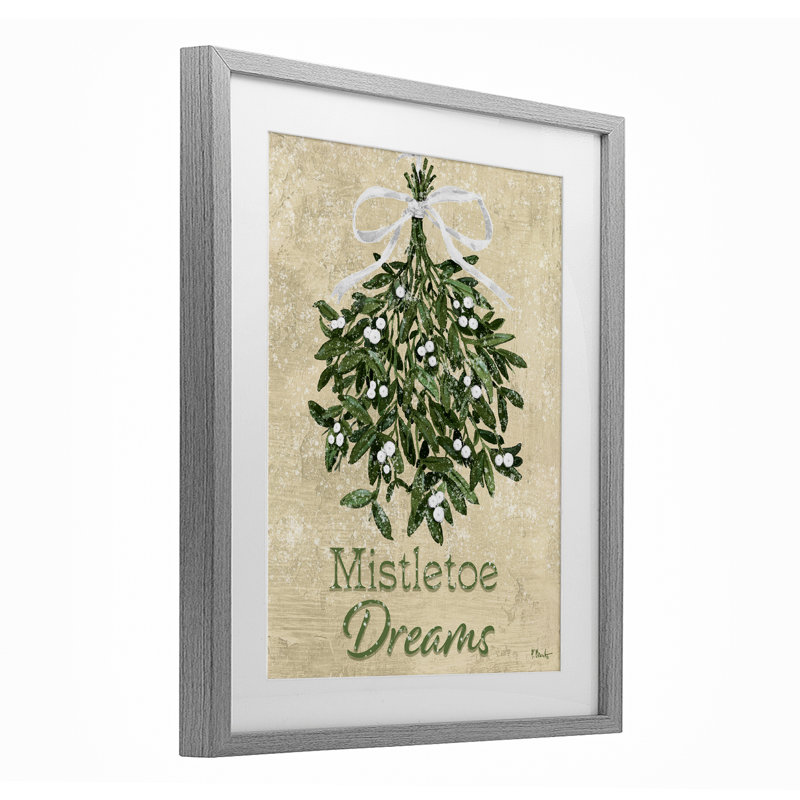 «Mistletoe Dreams», reproduction d'art encadrée sous verre, design par Paul Brent, H 21 po x l 17 po, Cadre de ferme gris