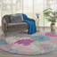 Tapis gris / rose / bleu à motif floral Carollee-46870203