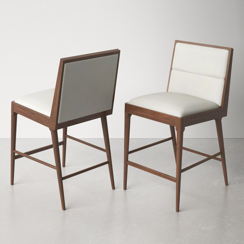 Preston 22.7" Linen Counter Stool, Walnut