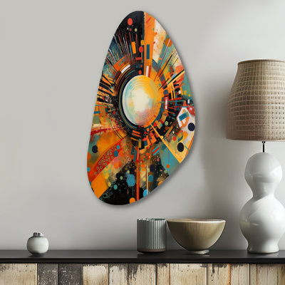 Orange Retro Vibe Background IV - Abstract Geometric Fall Shape Metal Wall Sculpture