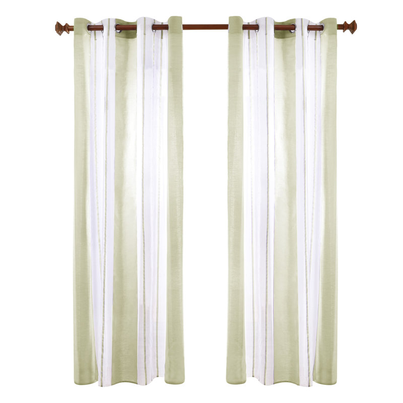 Dearious Sheer Curtain Pair, Width 140 x Drop 229 cm, Light Yellow Green