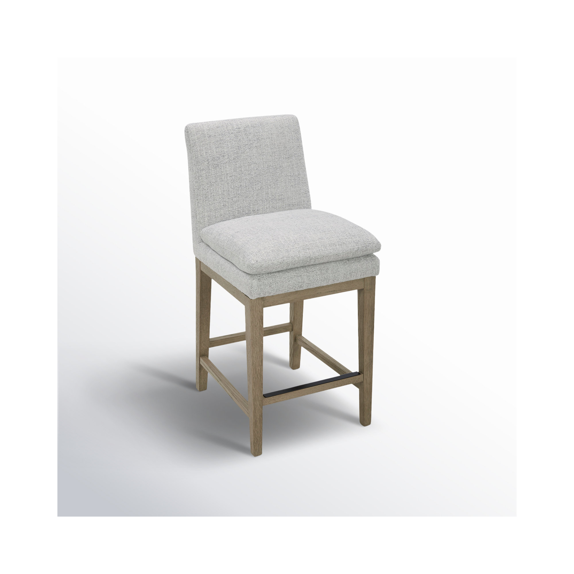 Bethea Upholstered Counter Stool, Gray Heathered