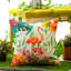 Indoor / Outdoor Animal Print Red Square Cushion Cover