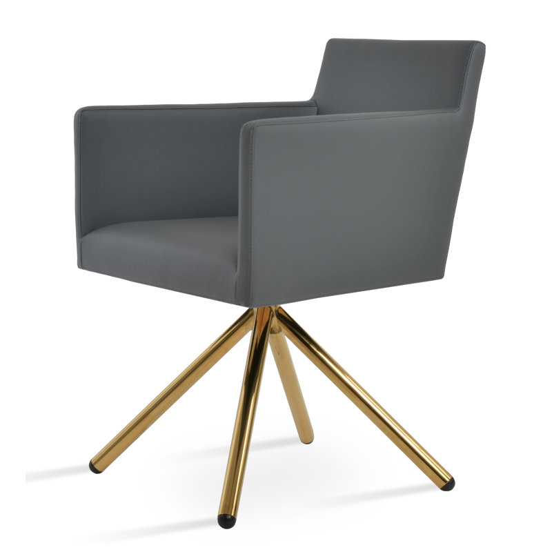 Fauteuil Harpoint, Noir, Or