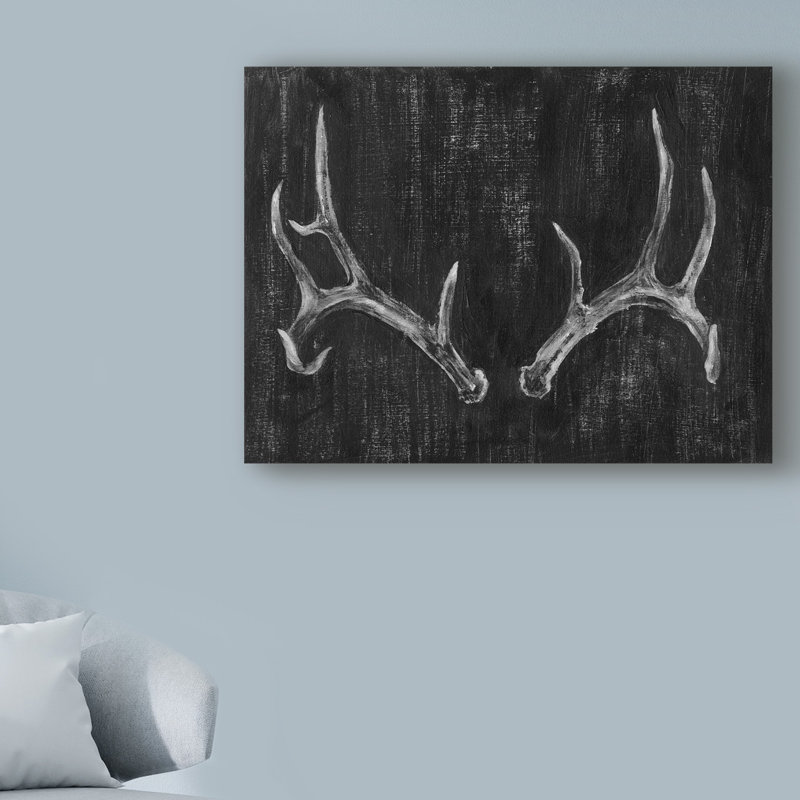 « rustique antlers ii », reproduction sur toile tendue, H 14 po x l 19 po x P 2 po