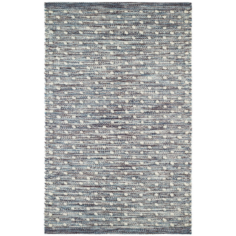 Hobnail Blue Handwoven Performance Rug, Rectangle 8'6" x 11'6"
