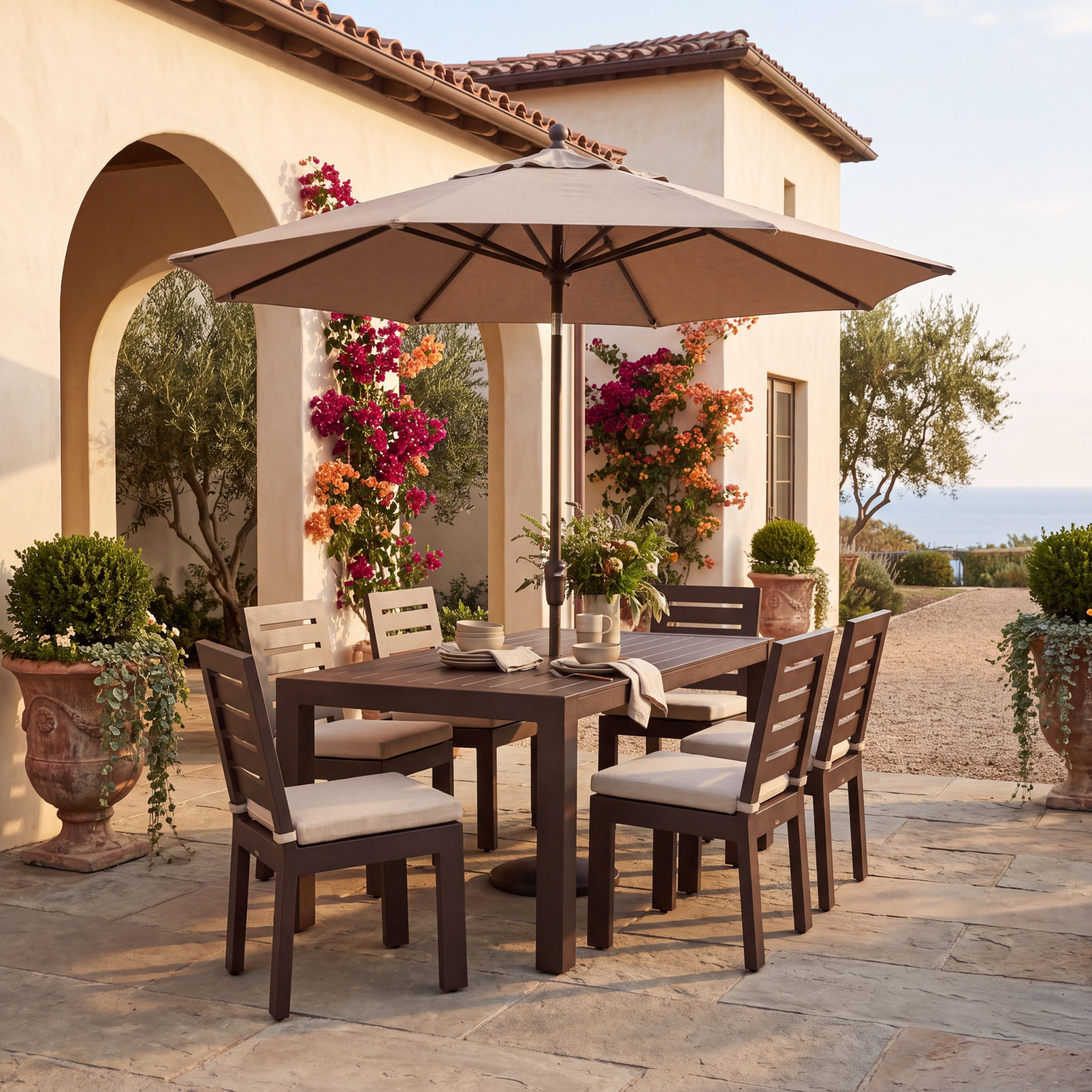 Dwyer Patio Side Chair, Brown