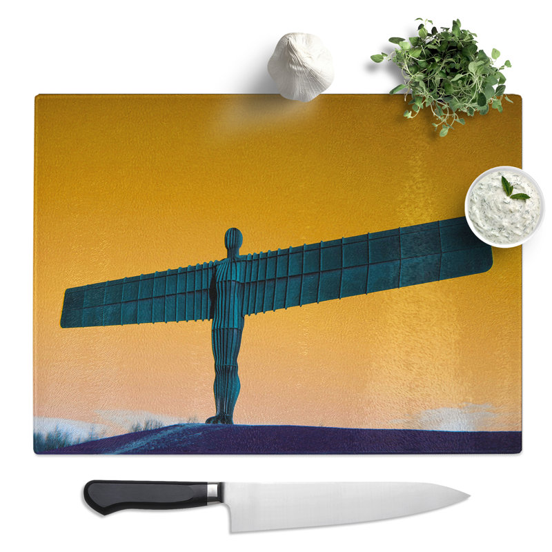 Angel Of The North Newcastle 3 Art  Glass Chopping Board