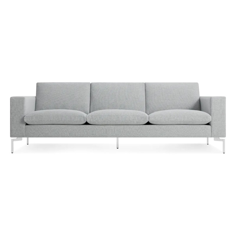 Nouveau canapé à accoudoirs carrés standard, Blanc, H 32 po x l 92 po x P 35 po