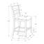 2 chaises de hauteur comptoir de 42 po de hauteur, revêtues de noir, structure en bois massif, conception transitionnelle pour 2 chaises de cuisine, magnifique salle de construction