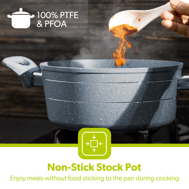 Royalford Non-Stick Aluminium Round Casserole Dish, 1.6 L, 32cm W